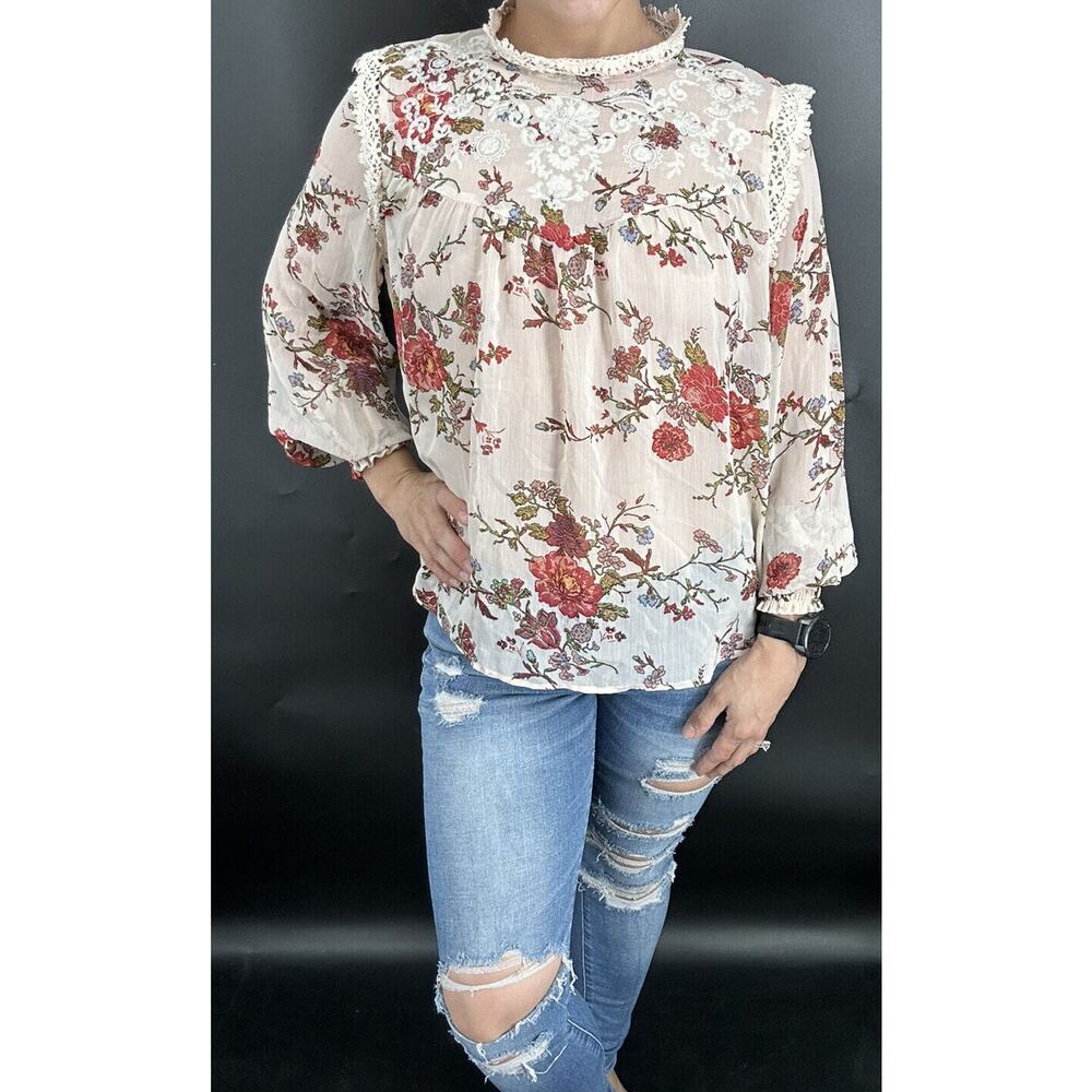 Vintage VTG Womens Eyeshadow Sheer Polyester Pullover Top Blouse Sz Medium - Picture 5 of 6